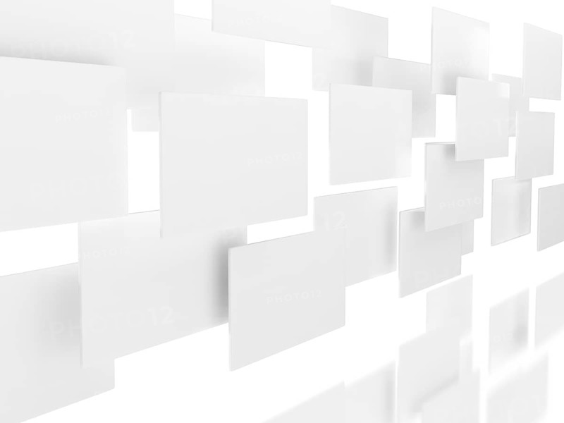 White panels on white background with reflection
