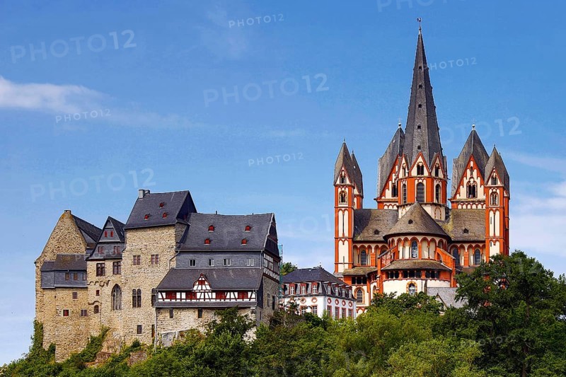 Limburg Cathedral St. George and Limburg Castle, also called Limburg Castle on the Domberg, Limburg an der Lahn, Hesse, Germany, Europe