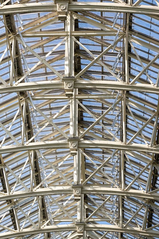 Roof construction, Temperate House, largest Victorian greenhouse in the world, Royal Botanic Gardens (Kew Gardens), UNESCO World Heritage Site, Kew, Greater London, England, Great Britain