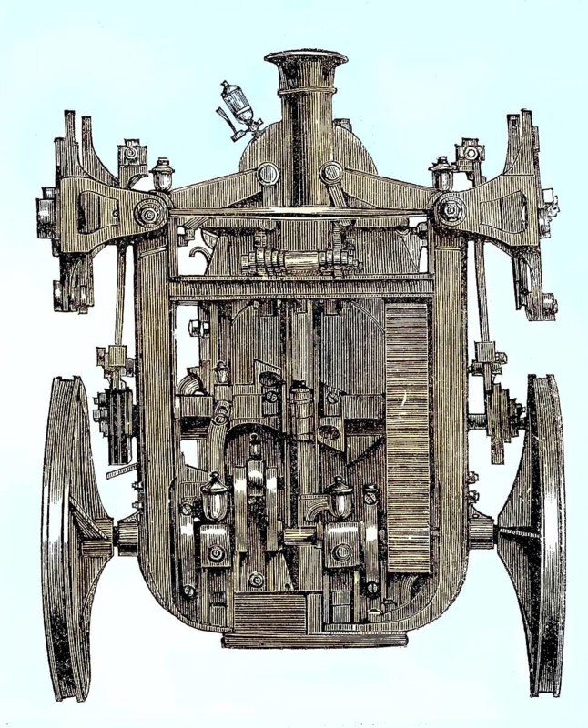 Aeronautical navigation device, Appareil de Navigation Aerienne, System Kaufmann, detail, 1869, Historic, digitally restored reproduction of a 19th century original