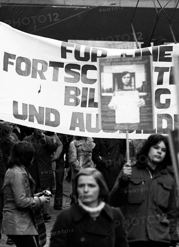 The Socialist Students Congress of the SDAJ was accompanied by a demonstration for democratic education through the city centre of Bremen on 1.3.1975, Germany, Europe