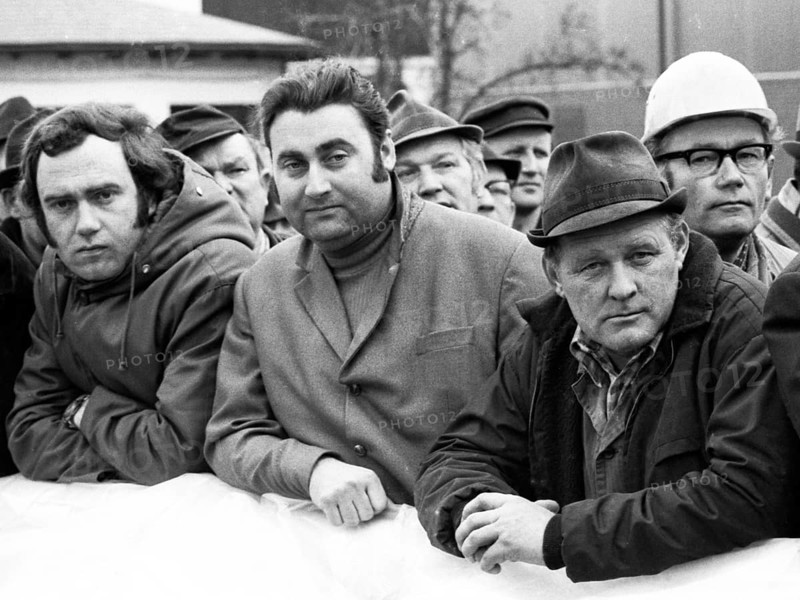 The workers defended themselves against the threat of closure of their Stuebbe-Demag factory by occupying their Mannesmann plant, here on 4 March 1975, in Kalldorf, Germany, Europe
