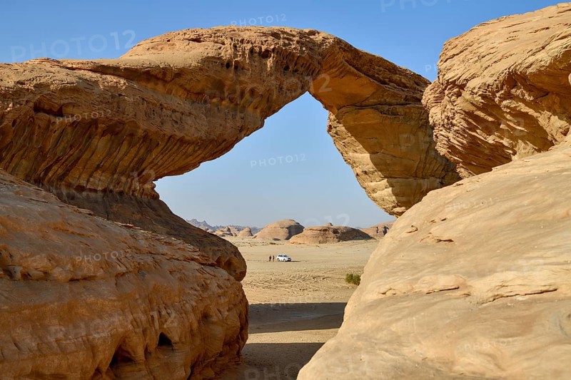 The Arch, also known as Rainbow Rock, near AlUla, Medina Province, Saudi Arabia, Arabian Peninsula, Asia