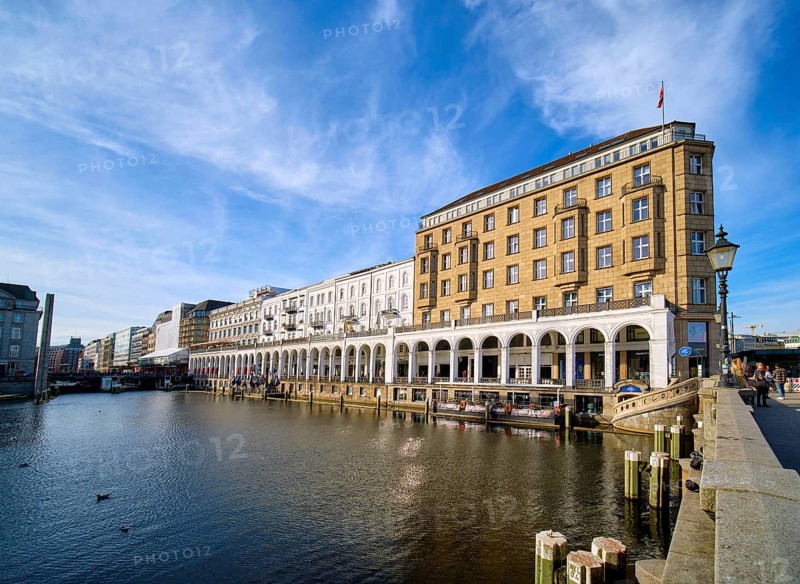 Alster Arcades at the Inner Alster Lake, Hamburg, Land Hamburg, Germany, Europe