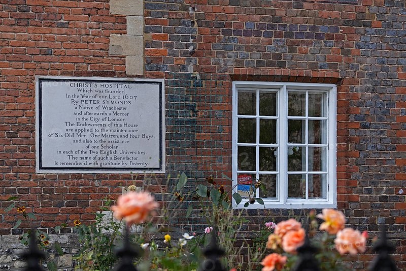 Information board, Christ's Hospital, Winchester, Hampshire, England, United Kingdom, Europe