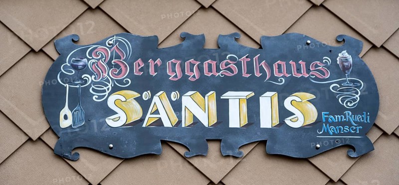 Sign Mountain Inn Säntis, Appenzell Alps, Switzerland, Europe
