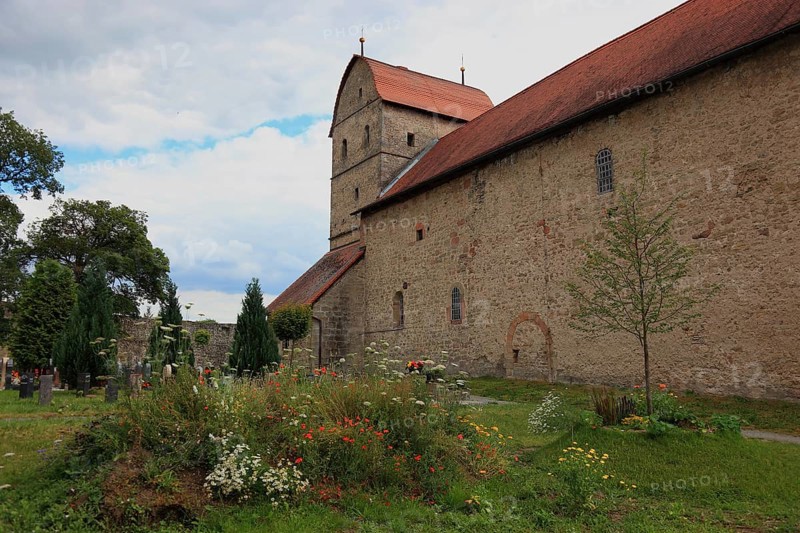 Wehrkirche Michaeliskirche, monastery church of a Benedictine monastery, built between 815 and 820, Rohr parish, Schmalkalden district, Meiningen, Thuringia, Germany, Europe