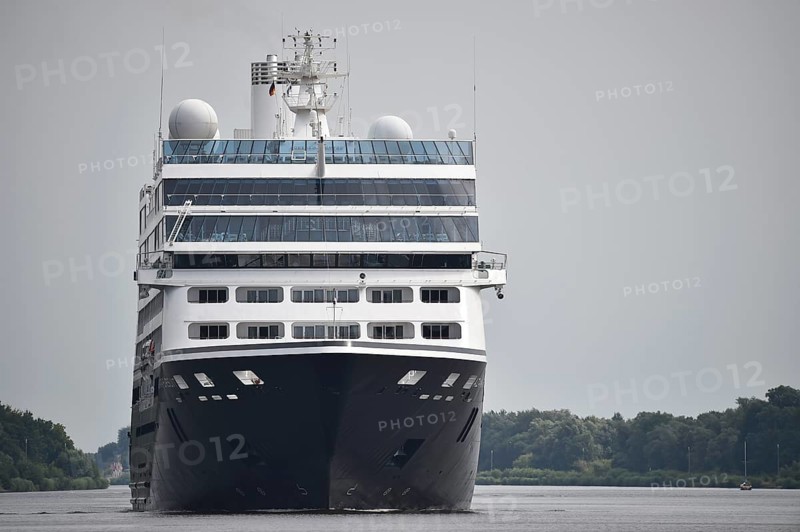 Cruise ship Azamara Pursuit on voyage through the Kiel Canal, Schleswig-Holstein, Germany, Europe