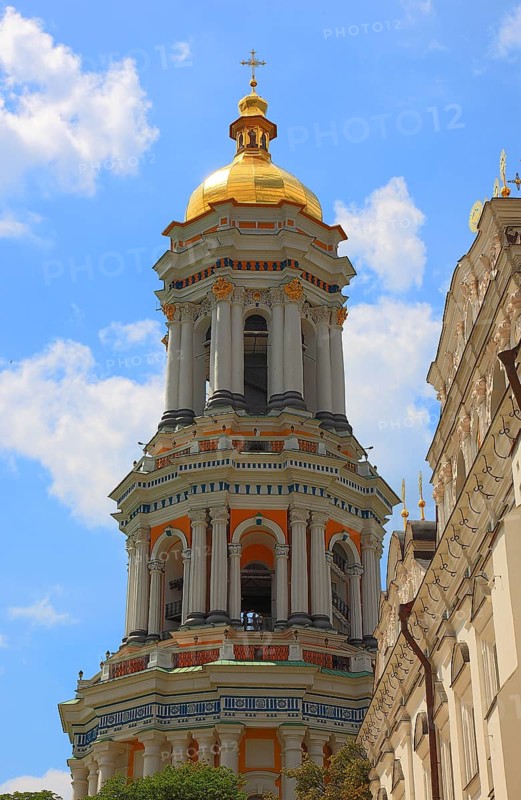 The bell tower of the Kiev Cave Monastery, Holy Mary Ascension Monastery, Pecherskaya Lavra, Kiev, Ukraine, Europe
