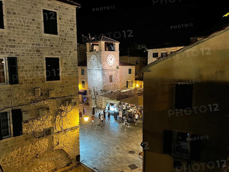Clock Tower at Od Oruzja Square in the Old Town of Kotor, historical, Bay of Kotor, Adriatic Sea, Mediterranean Sea, World Natural and Cultural Heritage, Kotor, Montenegro, Europe