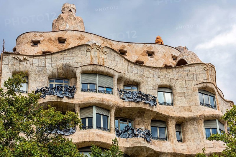 Casa Milà by Gaudi in Barcelona, Spain, Europe