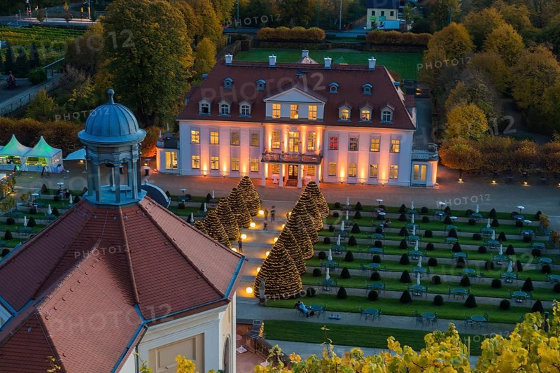 Autumnal evening mood at the Wackerbarth Castle Winery