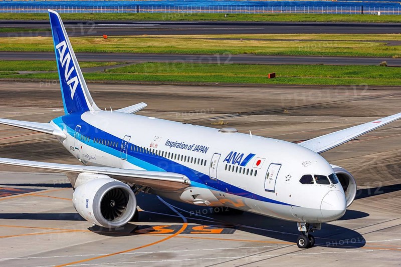 An ANA All Nippon Airways Boeing 787-8 Dreamliner aircraft with registration number JA812A at Tokyo Haneda Airport (HND) in Tokyo, Japan, Asia