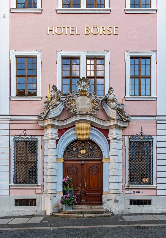 Portal of Hotel Börse, Untermarkt, Görlitz, Germany, Europe