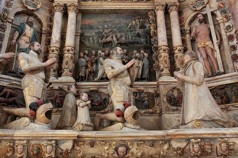 Church of St. Moriz, epitaph of Nikolaus Bergner, alabaster tomb counted among the most beautiful Renaissance epitaphs in Germany, Coburg, Upper Franconia, Bavaria, Germany, Europe