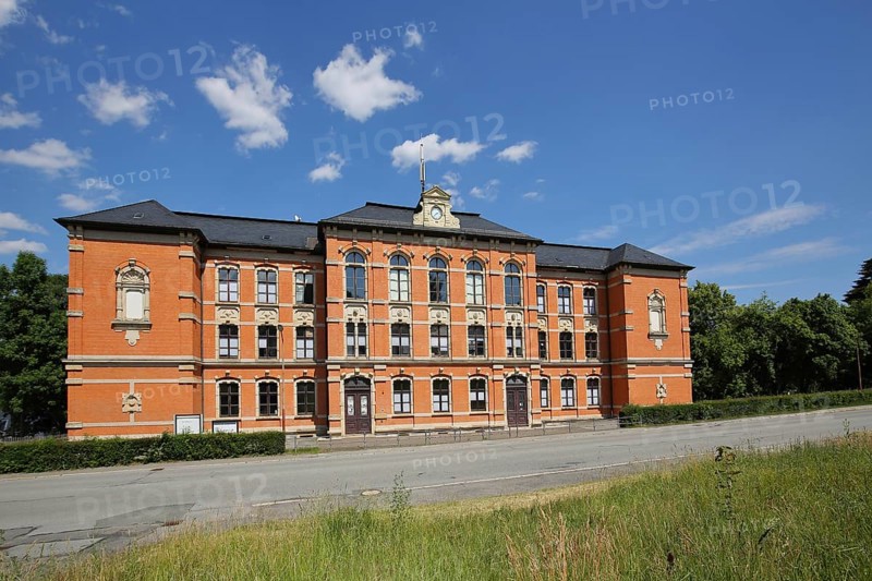 School, building, Johanngeorgenstadt, Westerzgebirge, Erzgebirge, Saxony, Germany, Europe