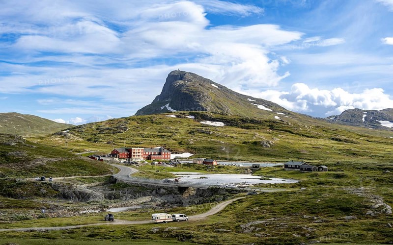 Tundra, barren mountain landscape with Mount Bitihorn, Øystre Slidre, Jotunheimen National Park, Norway, Europe
