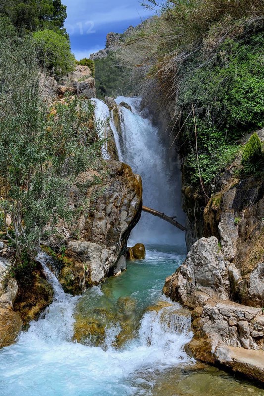 Fuentes del Algar or Fonts de lAlgar, waterfalls, near Bolulla, Costa Blanca, province of Alicante, Valencia country, Spain, Europe