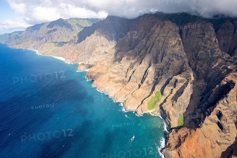 Aerial view Napali Coast, Kauai, Hawaii, USA, North America
