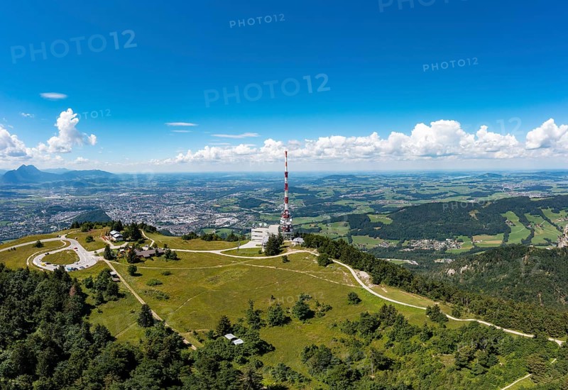 Drone image, Gaisberg transmitter on the Gaisberspitze, Gaisberg, Salzburg, Austria, Europe