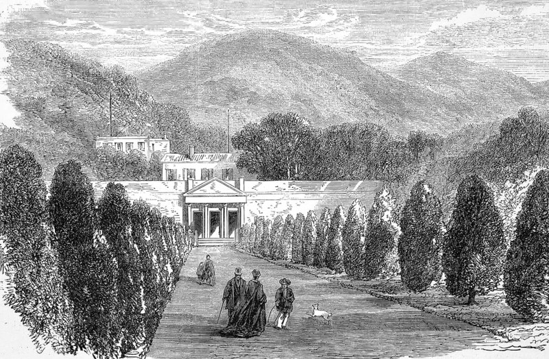 Villa San Martino, from May 1814 to February 1815 one of Napoleon Bonaparte's two government residences in the municipality of Portoferraio, 1869, Elba, Italy, Historic, digitally restored reproduction of an original 19th century painting, exact original date unknown, Europe