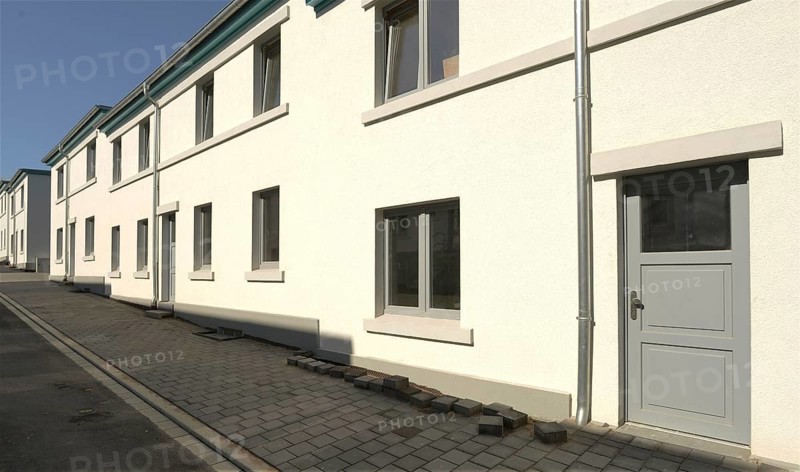 The Open Monument Day on 10.09.2017 in Iserlohn. The Bauhaus housing estate Schlieper transformed from slum-like emergency housing to chic design flats after the restoration, Germany, Europe
