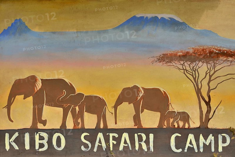 Sign, Kibo Safari Camp, Amboseli National Park, Rift Valley Province, Kenya, Africa