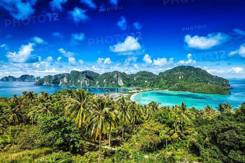 Tropical paradise island resort travel concept background, Phi-Phi island, Krabi Province, Thailand, Asia
