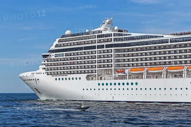 Cruise ship MSC Poesia, Baltic Sea, Hanse Sail, Warnemünde, Rostock, Mecklenburg-Western Pomerania, Germany, Europe
