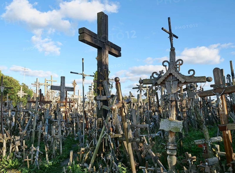 The Hill of Crosses is a Catholic and tourist pilgrimage site and one of the sights, Siauliai, Lithuania, Europe