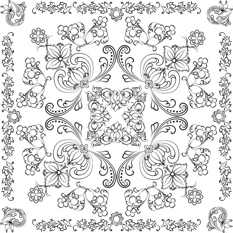 Hand drawn seamless floral pattern on a white background, vector textile template