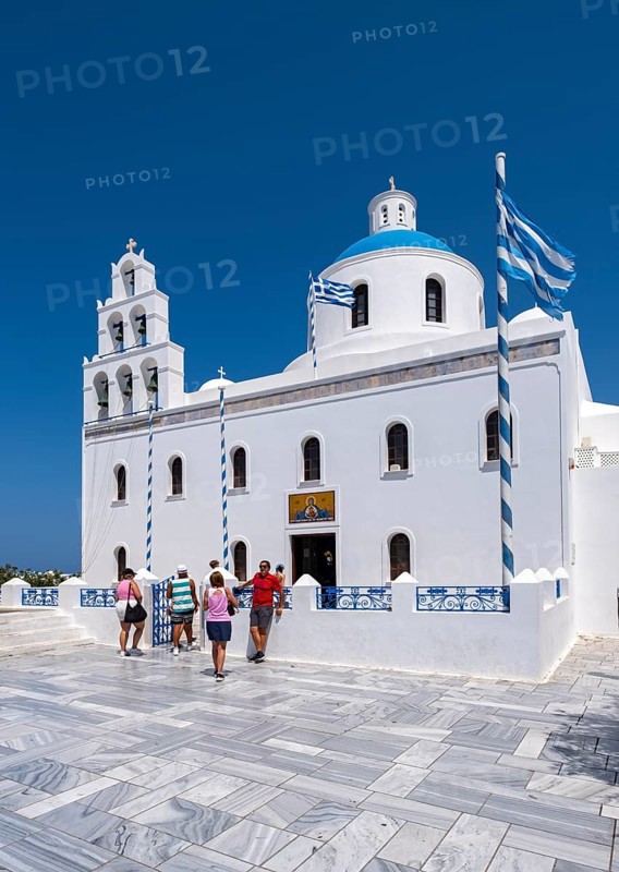 Church of Panagia Platsani Akathistos Hymn, Ia, Oia, Santorini, Greece, Europe