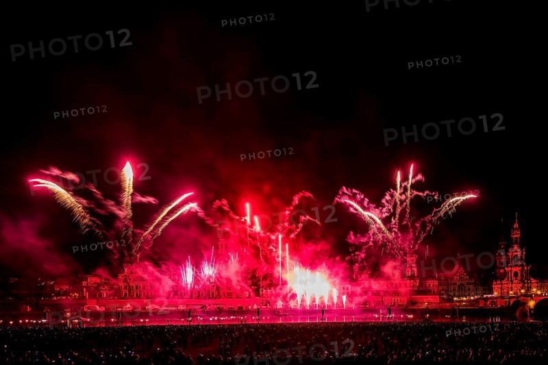 Light and Fire Shohw for the Day of German Unity in Dresden
