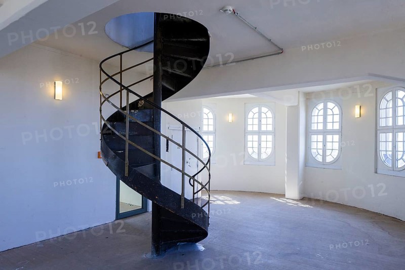 Ernemann Tower formerly Pentacon Dresden, now Technical Collections of the City of Dresden. Spiral staircase inside