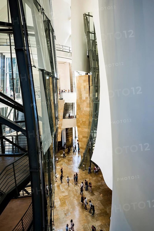 Guggenheim Museum, architect Frank Gehry, entrance hall, interior view, Bilbao, Basque Country, Spain, Europe