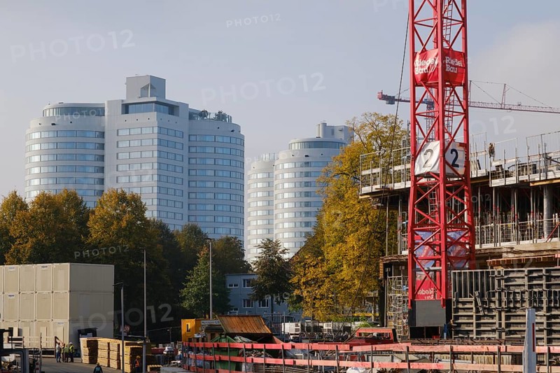 Construction site of Münster University Hospital, UKM, Münster, Westphalia, North Rhine-Westphalia, Germany, Europe