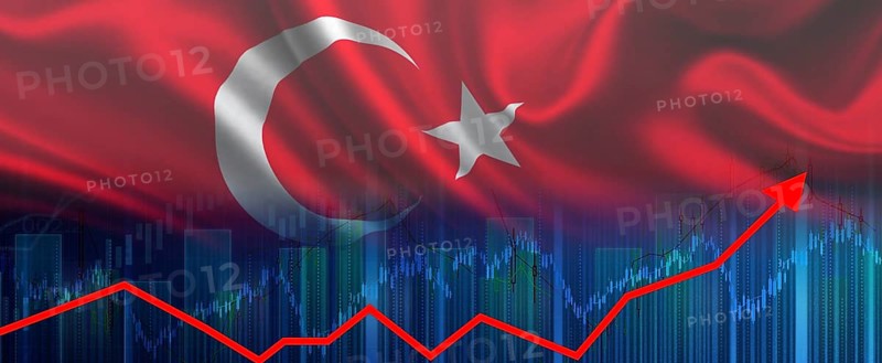 Rise of the Turkish economy on the graph. Turkey economy recovery graph. Graph of the growth of the Turkish economy