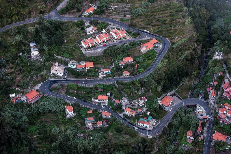 Nun's Valley, Curral das Freiras, view from Eiro do Serrado (1095m), Madeira, Portugal, Europe
