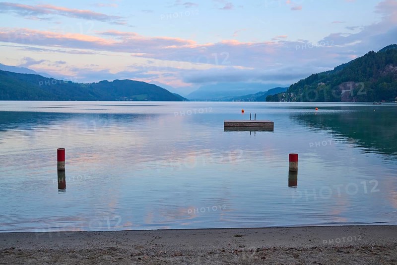 Lake, reflection, sky, clouds, twilight, sunrise, summer, Lake Millstatt, Döbriach, Carinthia, Austria, Europe