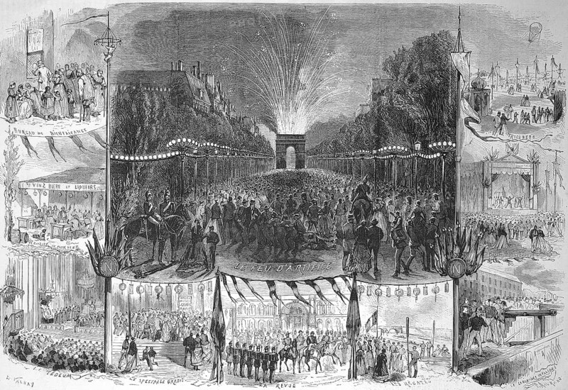 The National Holiday on 15 August 1868, Paris, France, Historic, digitally restored reproduction of a 19th century original, Europe