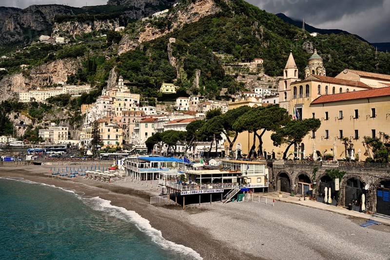 View of the village Amalfi, Amalfi Coast, Costiera Amalfitana, Province of Salerno, Campania, Italy, Europe