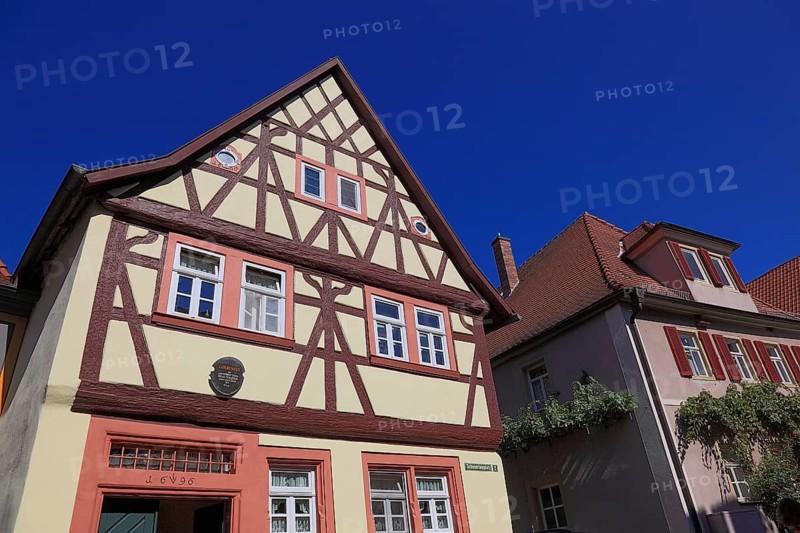 Half-timbered houses in the old town, birthplace of the Franconian poet Georg Scheuerlein, Scheuerlin or also Scheurlin, Mainbernheim, Lower Franconia, Germany, Europe