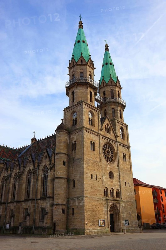 The Evangelical Lutheran Town Church of Our Lady, also called St. Mary's, three-nave hall church, landmark of the town, Meiningen, Thuringia, Germany, Europe