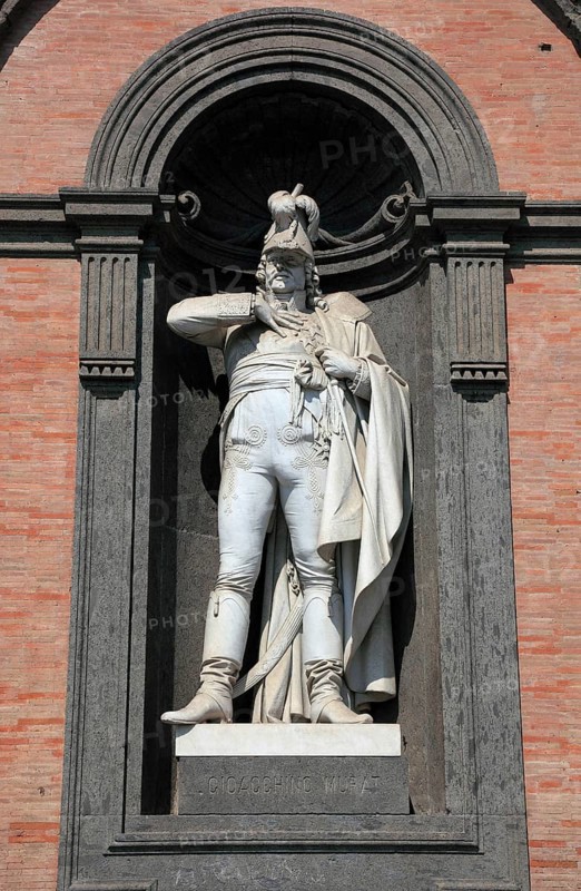 Statue of Gioacchino Murat, Jochaim Murat, 1767-1815, King of Naples from 1808-1815, Palazzo Reale, Palace of the Viceroys, in Piazza del Plebescito, Naples, Campania, Italy, Europe