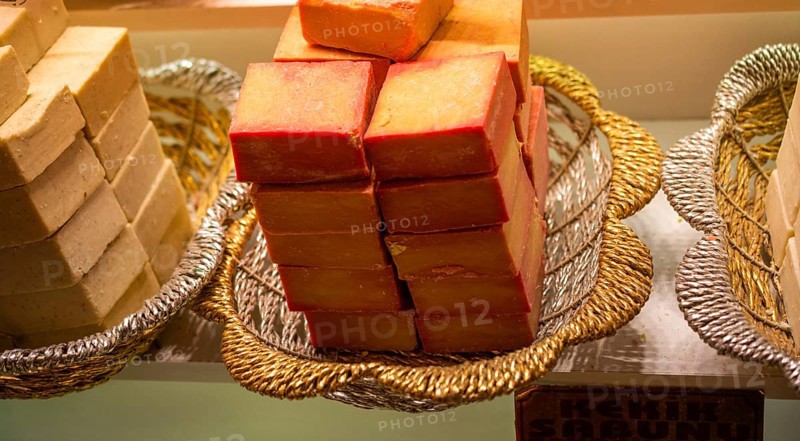 Multi-colored Eco-friendly exfoliating bars of soap for hair and body
