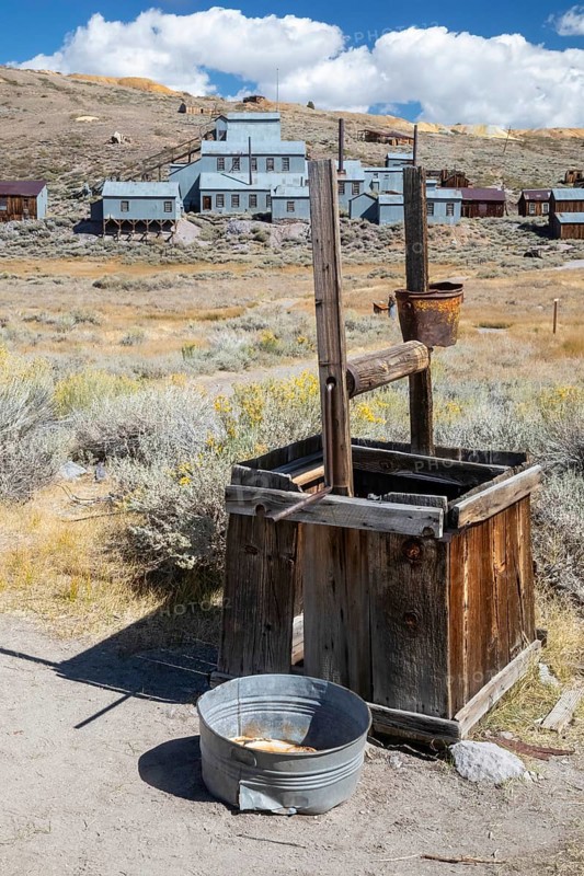 Bodie, California - A water well at Bodie State Historic Park. The park preserves the remains of a gold mining town that once had a population of 8, 500 people