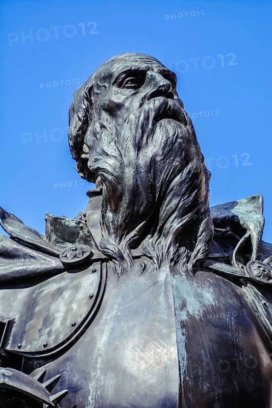 Portrait of an Old Warior. Fragment Of Monument Cluj-Napoca, Romania, Europe
