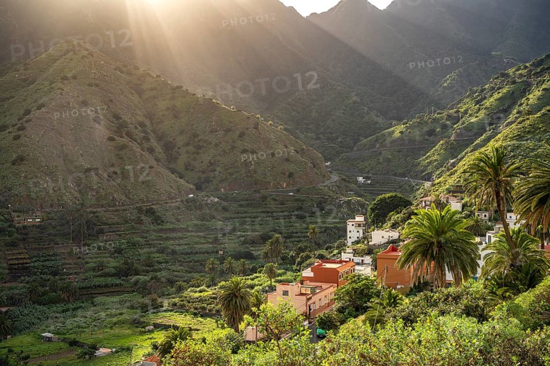 Landscape in the valley of Hermigua, La Gomera, Canary Islands, Spain, Europe