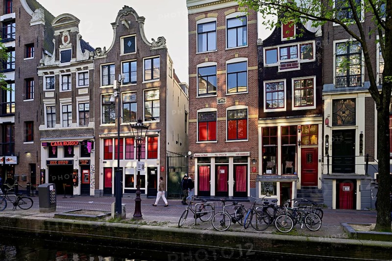 Red Light District, Oudezijds Achtenburg, Whale Canal, Amsterdam, Province of North Holland, Holland, Netherlands