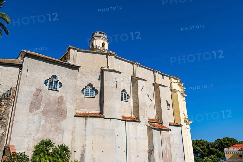 The church of San Nicola di Bari, a baroque building in the historic centre of the northern Italian municipality of Diano Castello, province of Imperia, Liguria, Italy, Europe